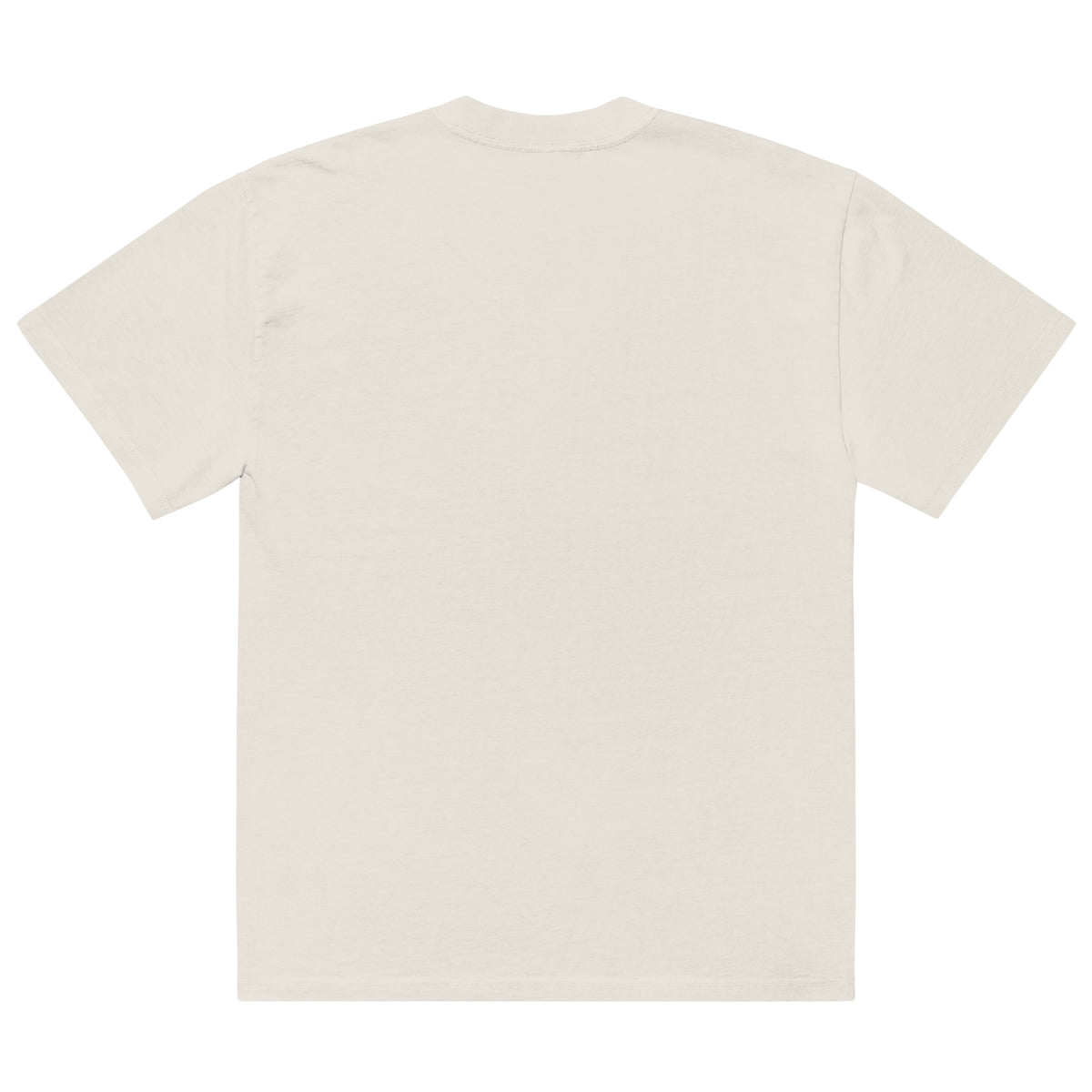 Supplier mockup: undecorated back of the Faded Bone Product #47 heavyweight tee.